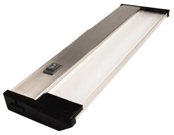 120V Dimmable LED Under Cabinet Metal Light Bar, AQUC, Brushed Nickel, 8"