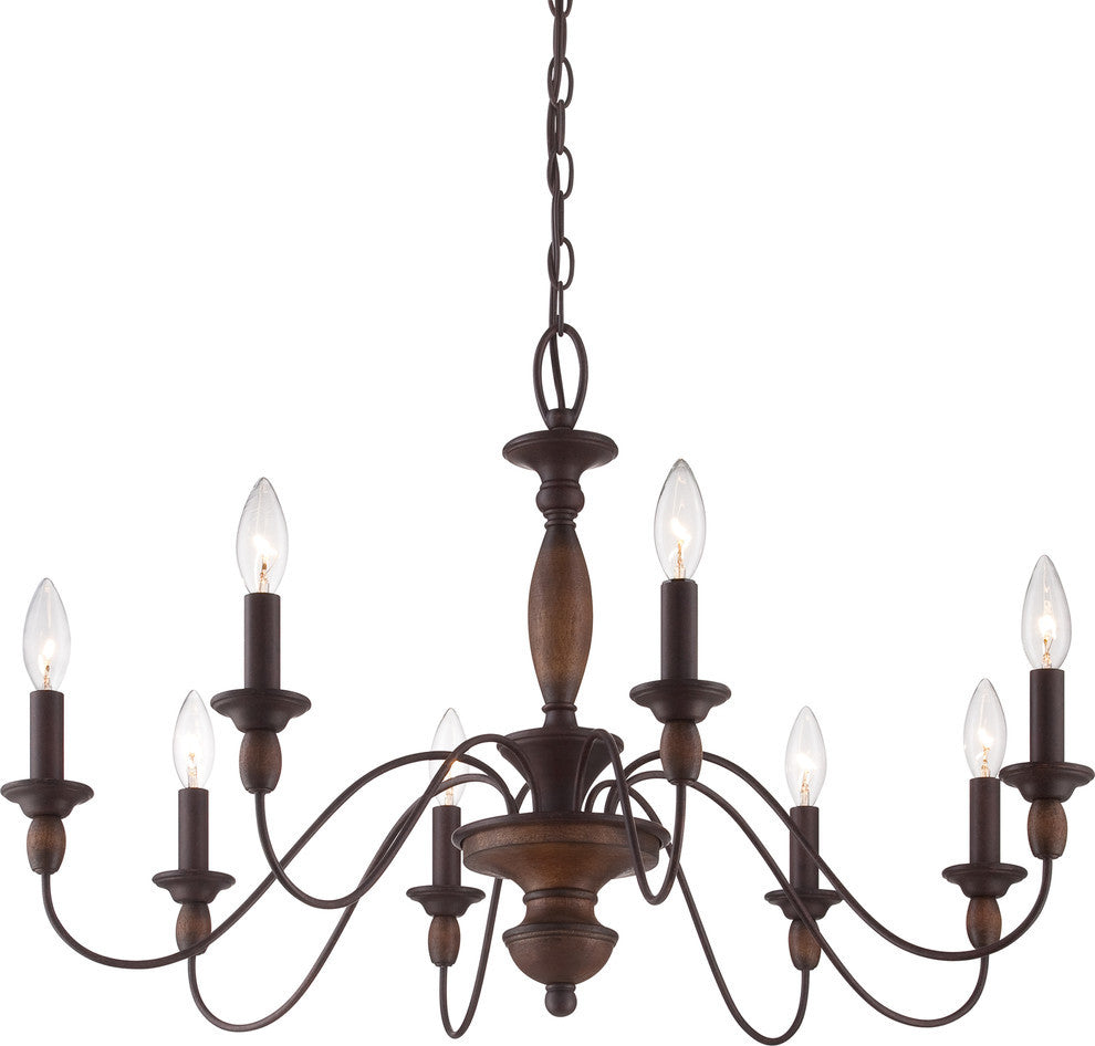 Holbrook 8-Light Chandelier, Tuscan Brown