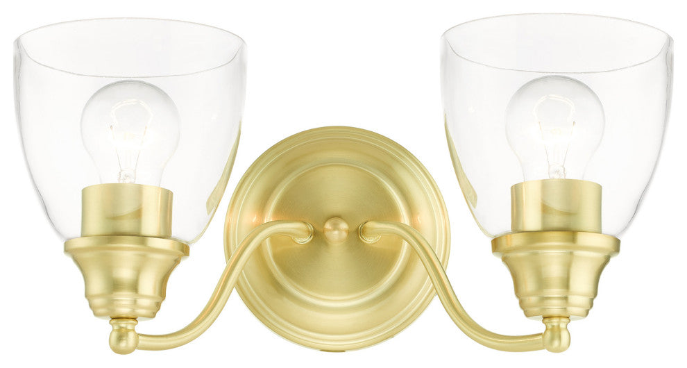 Satin Brass Transitional, Colonial, Vanity Sconce