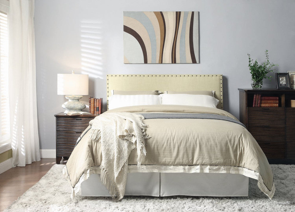 Modus Geneva Cal King Tavel Headboard Bed, Tumbleweed