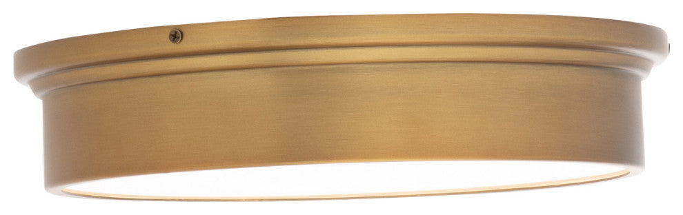 York LED Flush Mount 3000K, Aged Brass, 12"