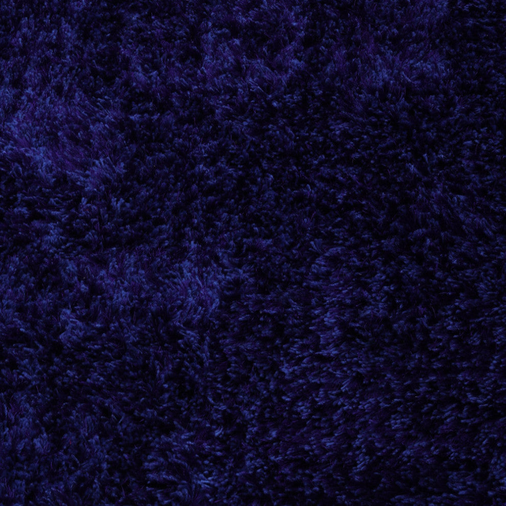 HAND TUFTED SHAG POLYESTER ECO-FRIENDLY AREA RUGS -  Blue Color, Solid Design