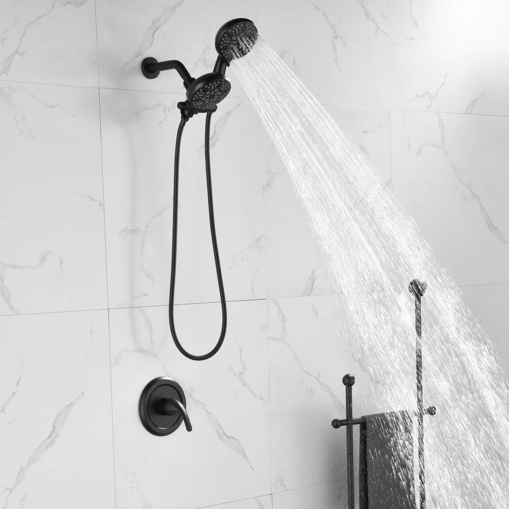 Multi Function Dual Shower Heads and Tub Faucet, Without Tub Spout