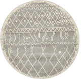Unique Loom Gray Tribal Morocco Rug, 3'3" Round
