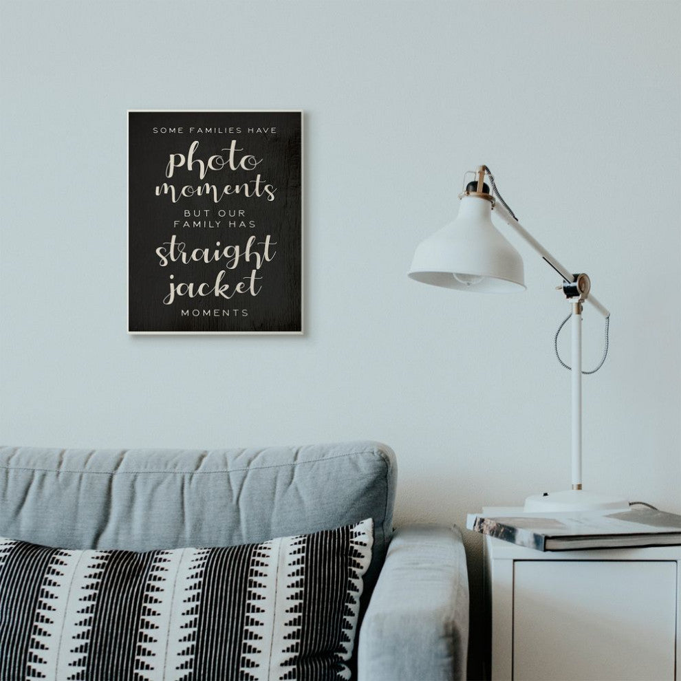 Stupell Industries Straight Jacket Moments Funny Family Word Black, 13 x 19