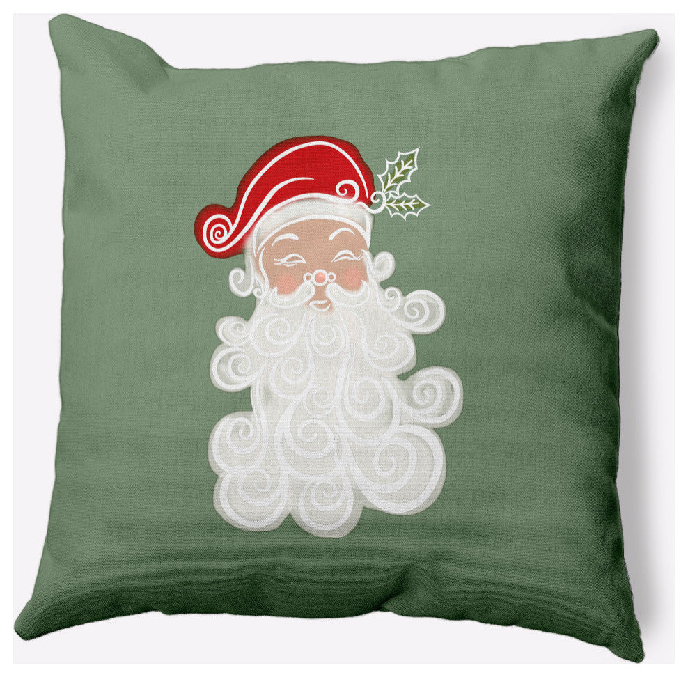 Believe in Santa Decorative Throw Pillow, Sage Green, 16"x16"