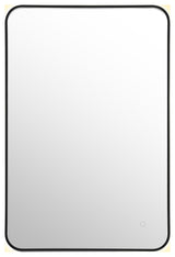Dazzle Rectangular Bathroom/Vanity LED Lighted Wall Mirror, Matte Black, 24"