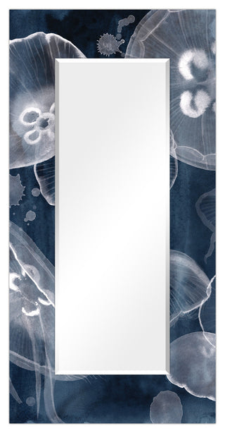 Jellies Rectangular Beveled Mirror on Free Floating Printed Tempered Art Glass