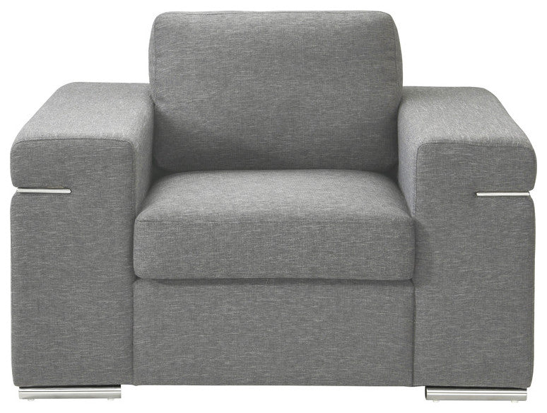 Gianna Light Gray Woven Fabric Arm Chair