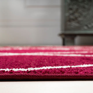 Tumbling Blocks Modern Geometric Red/White 8'x10' Area Rug
