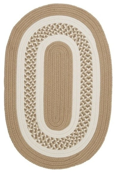 Colonial Mills Flowers Bay FB91 Cuban Sand Indoor/Outdoor Area Rug, Oval 2'x12'