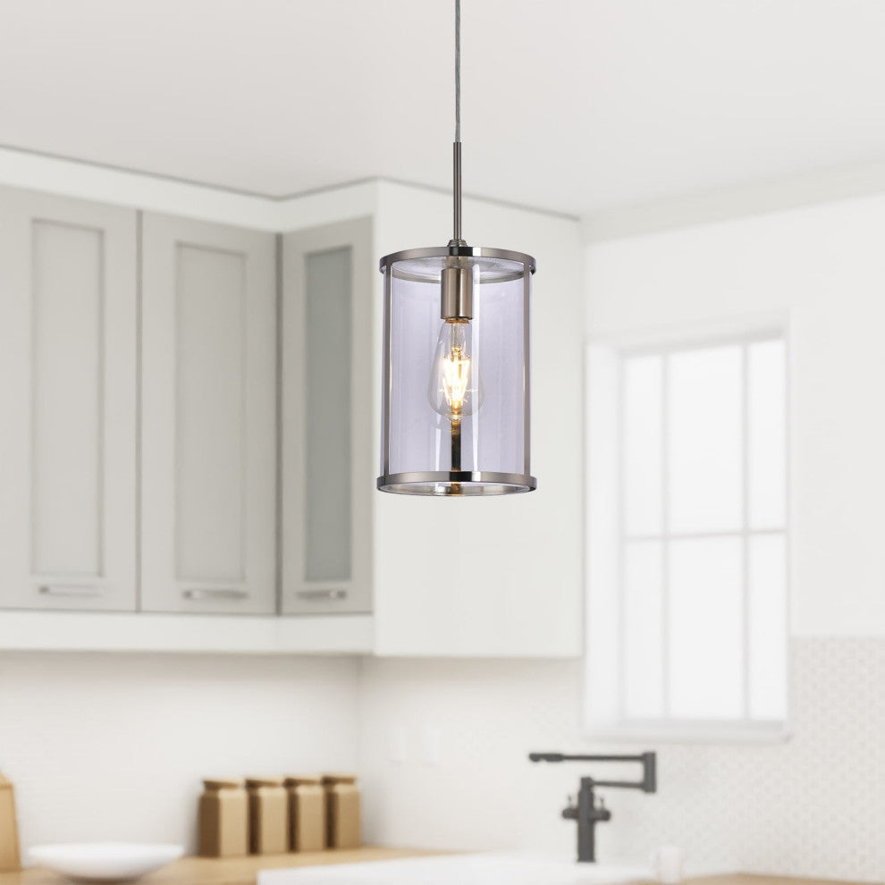 Lazzur Baise 1 Light 7" Satin Nickel Pendant