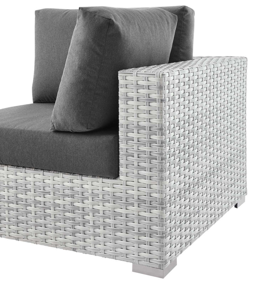Lounge Chair, Rattan, Wicker, Gray, Modern, Outdoor Patio Balcony Garden