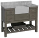 Charlotte 48" Bathroom Vanity, Weathered Gray, Carrara Marble