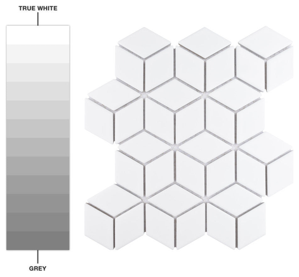 Hudson Rhombus Porcelain Mosaic Tile Sample