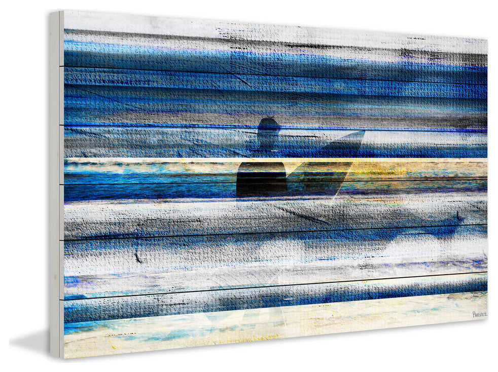 "Waiting for Waves" Print on White Wood, 60"x40"