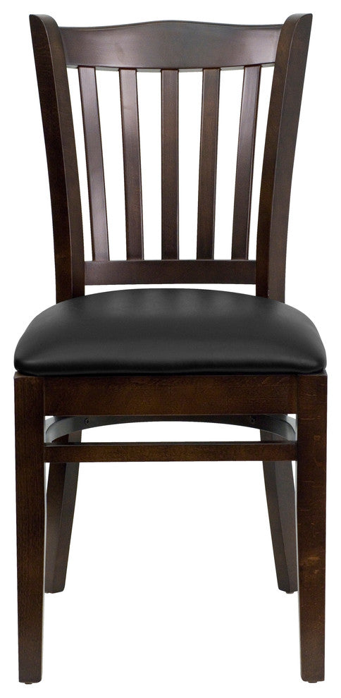 Restaurant Tables and Chairs, "Romano" Vertical Slat Back Commercial Wood Chair