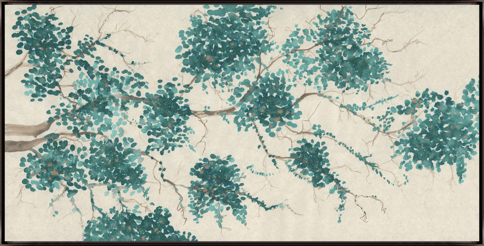 72x36 Flourishing Spring III, Framed Artwork, Espresso