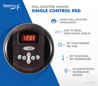 SteamSpa 9 KW QuickStart Acu-Steam Bath Generator Package,Oil Rubbed Bronze