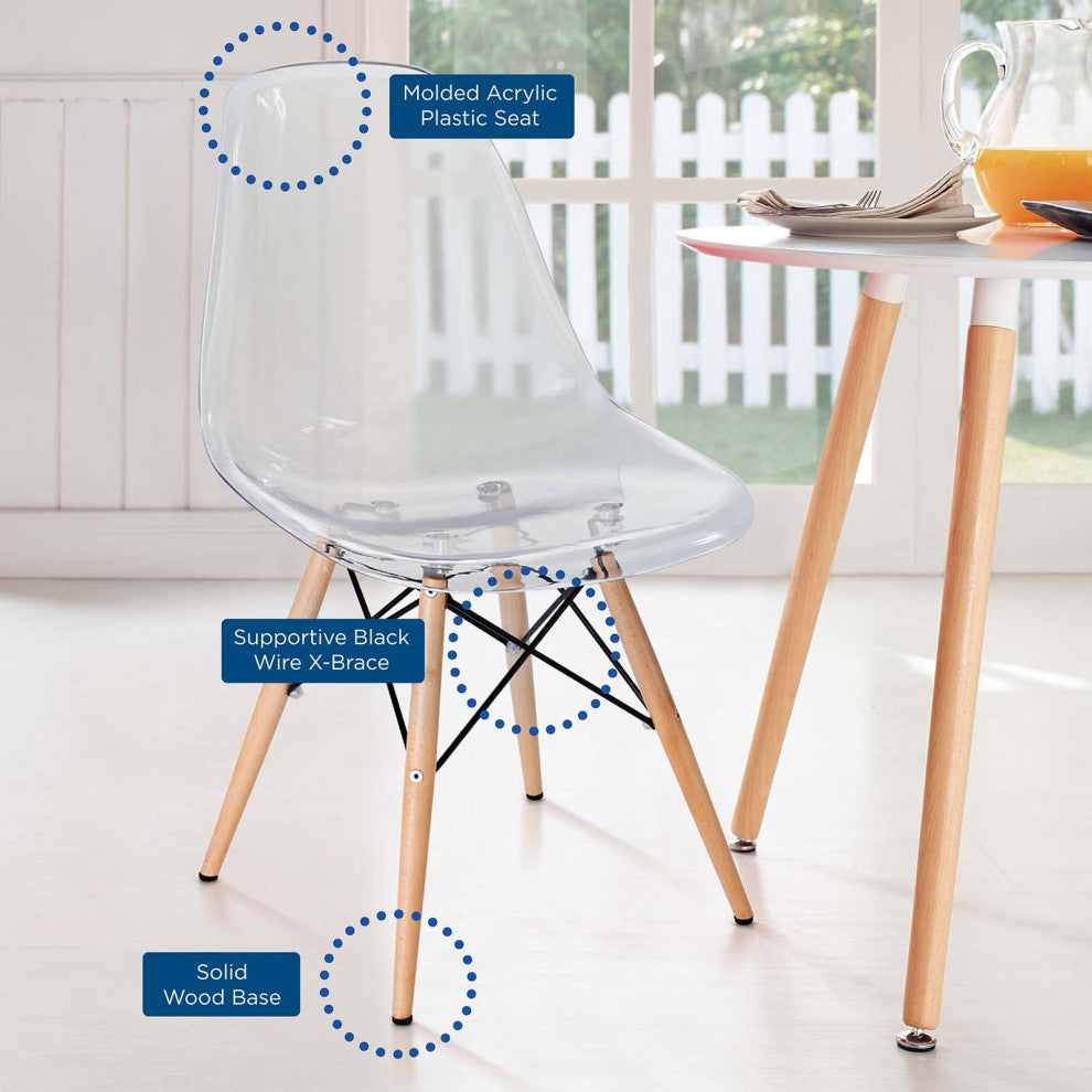 Pyramid Dining Side Chair, Clear