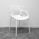 Mod Made Modern Plastic Loop Dining Chair, Set of 2, White
