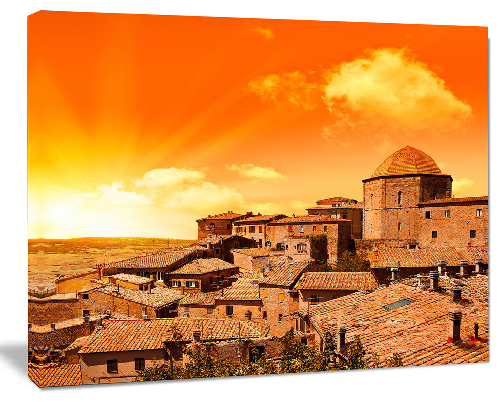 Wonderful Italy Tuscany Hill at Dawn, Extra Large Canvas Art Print, 60"x28"