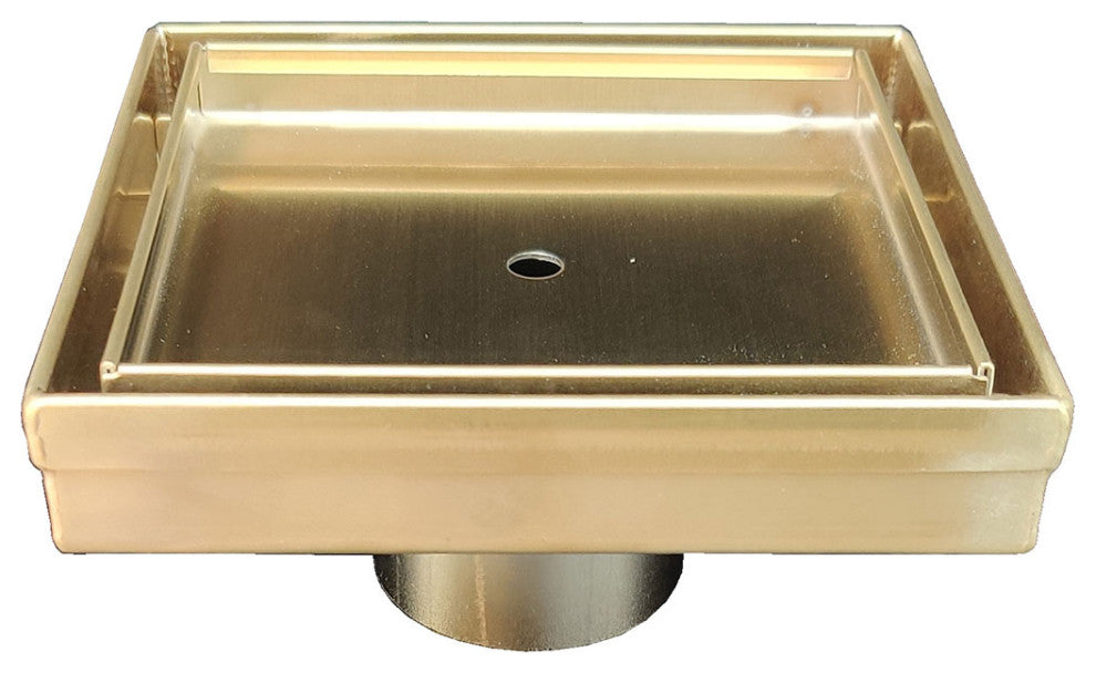 Satin Gold Shower Set: Tile Insert 5