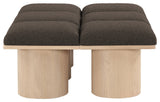 Pavilion Boucle Fabric Upholstered 6-Piece Bench, Brown, Natural Finish