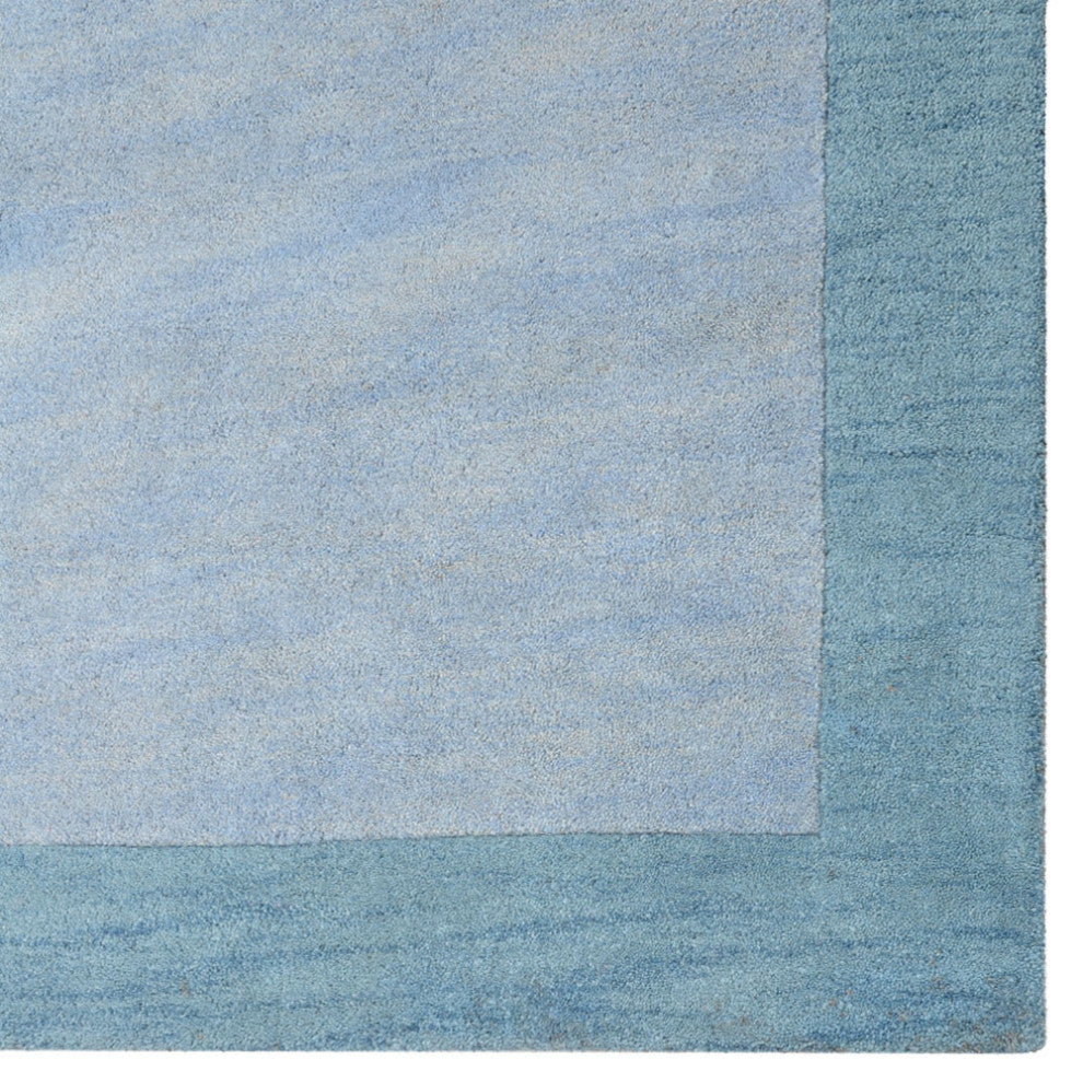 HAND TUFTED WOOL ECO-FRIENDLY AREA RUGS-Light Blue Color, Contemporary Design
