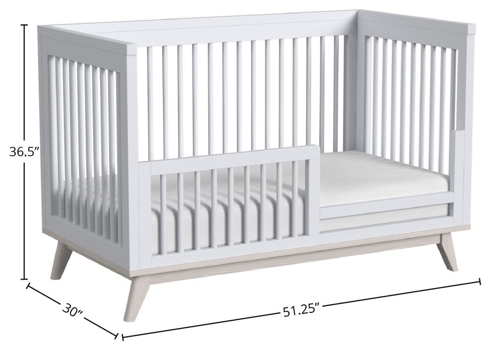 Rowan 51"W Wood Crib, Ash Linen