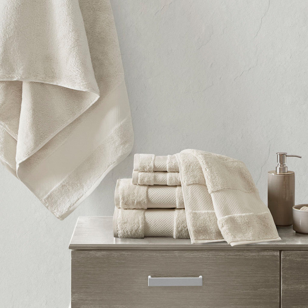 Madison Park Signature Turkish Cotton 6 Piece Bath Towel Set, Natural