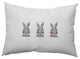 Bunny Triplets Easter Indoor/Outdoor Lumbar Pillow, Wave Top Blue, 14x20"