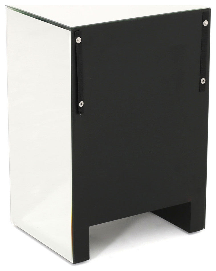 GDF Studio Langley Mirrored 3 Drawer Side Table