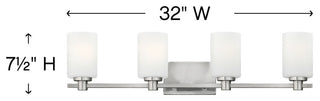 Hinkley Karlie Bathroom Vanity Light, Brushed Nickel, 4 Light