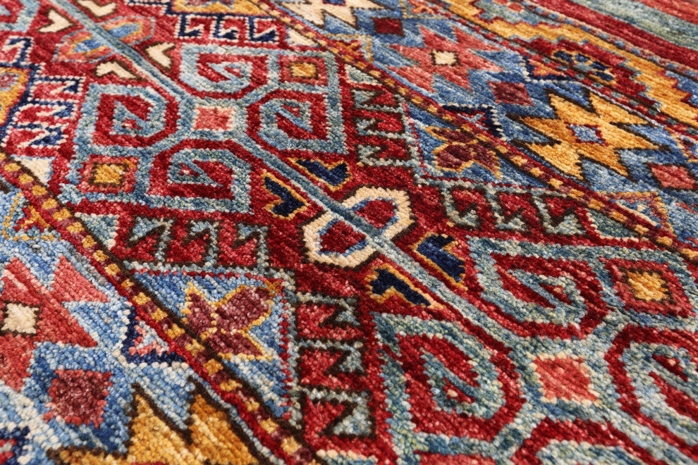 Hand Knotted Khorjin Super Kazak Wool Rug 5' 0" X 6' 5" Q10768