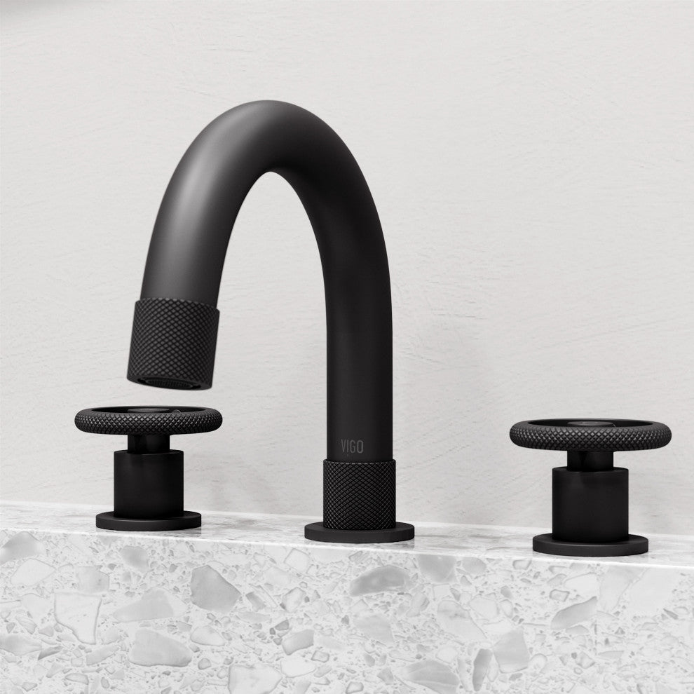 VIGO Wythe 8" H 2-Handle Widespread Bathroom Faucet, Matte Black