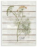 Dill Vintage Herb Kitchen Dining Room Word Collage , 12"x18"
