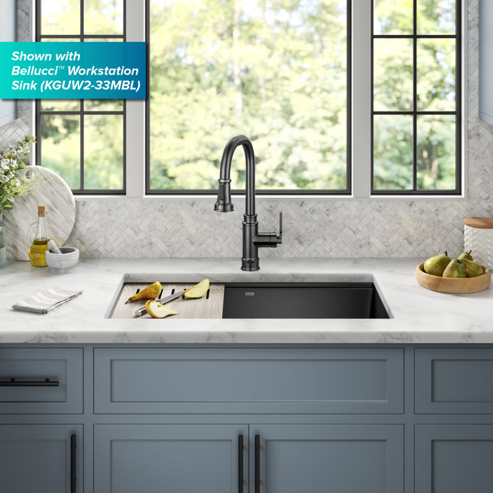 Sellette Pull-Down Kitchen Faucet, Spot Free Black Stainless, Model Kpf-4101sfsb