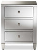 Rosalind HollyWood Regency Glamour Style Mirrored 3-Drawer Nightstand, Set of 2