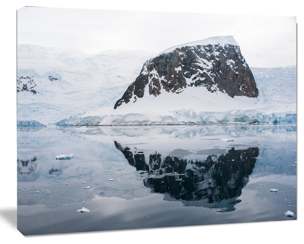 Snowcap Hill in Antarctica, Seashore Canvas Art Print, 40"x30"