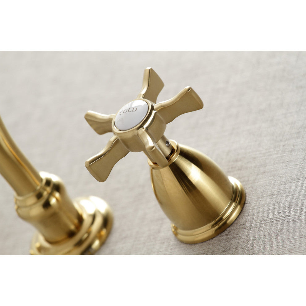 KS3027NX Two-Handle Wall Mount Tub Faucet, Brushed Brass