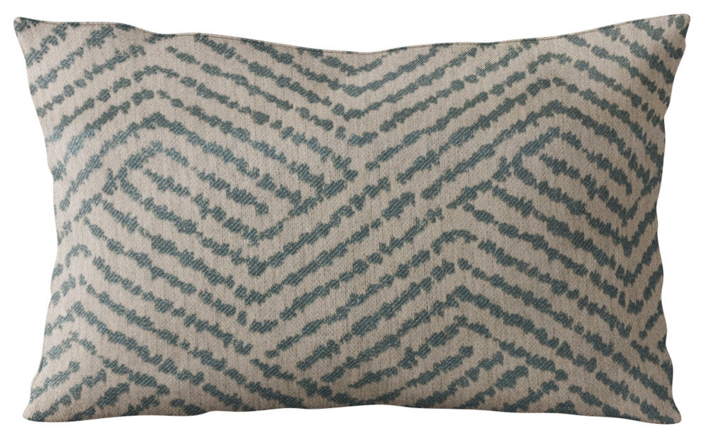 Plutus Blue Maze Chevron Luxury Throw Pillow, 12"x20"