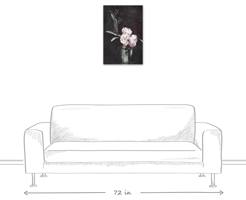 Dramatic Blush Florals 16x24 Canvas Wall Art