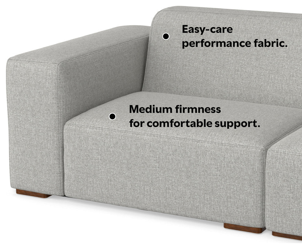 Rex Right-Facing Modular Sectional Sofa in Tightly Woven Performance Fabric