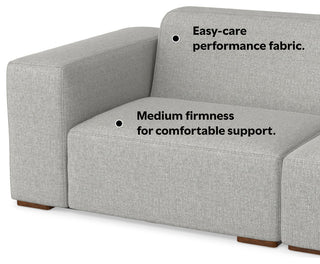 Rex Right-Facing Modular Sectional Sofa in Tightly Woven Performance Fabric