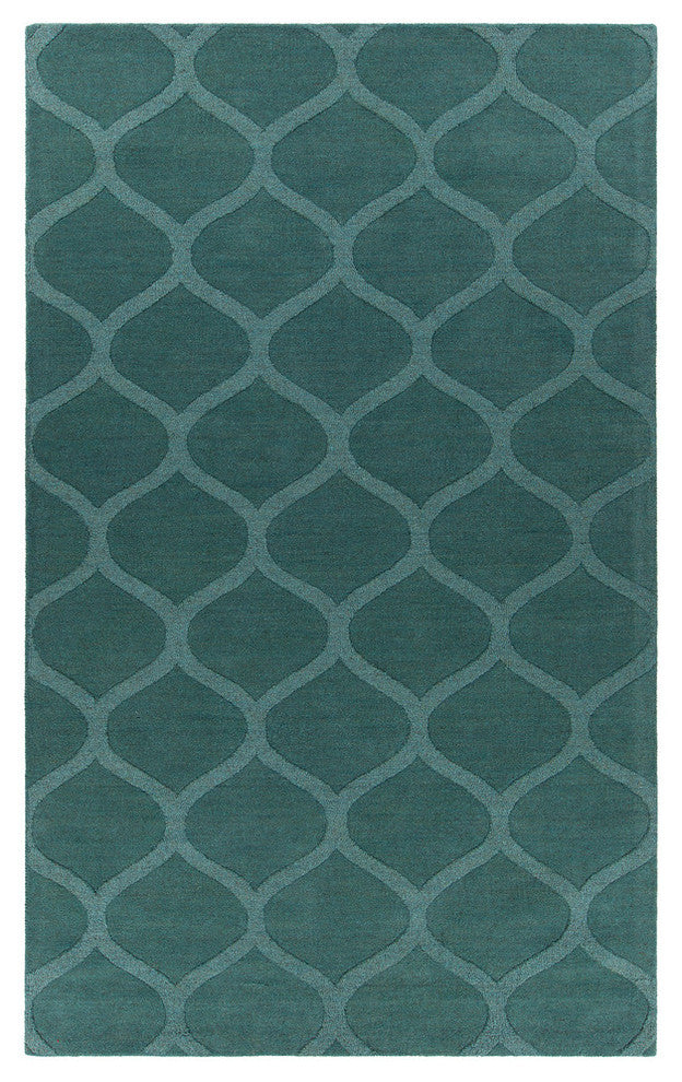 Mystica Contemporary Area Rug, Teal, 8' Round