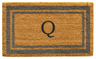 Periwinkle Border 24"x36" Monogram Doormat, Letter Q