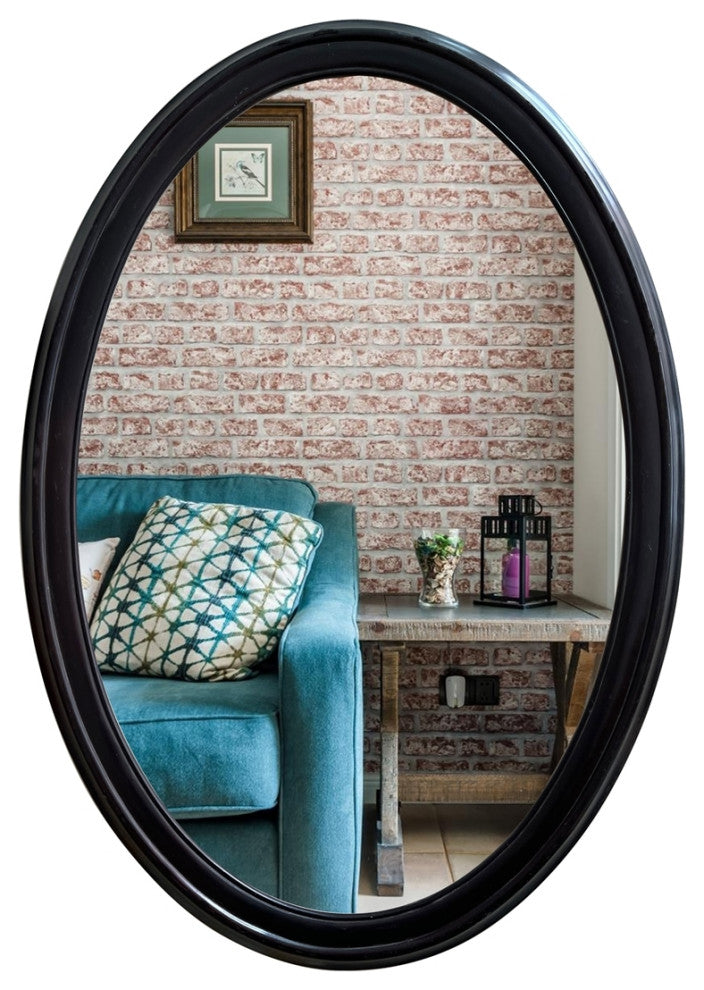 CHLOE Reflection CH8M007CH34-VOV Cherry Finish Oval Wall Mirror 34`` Tall