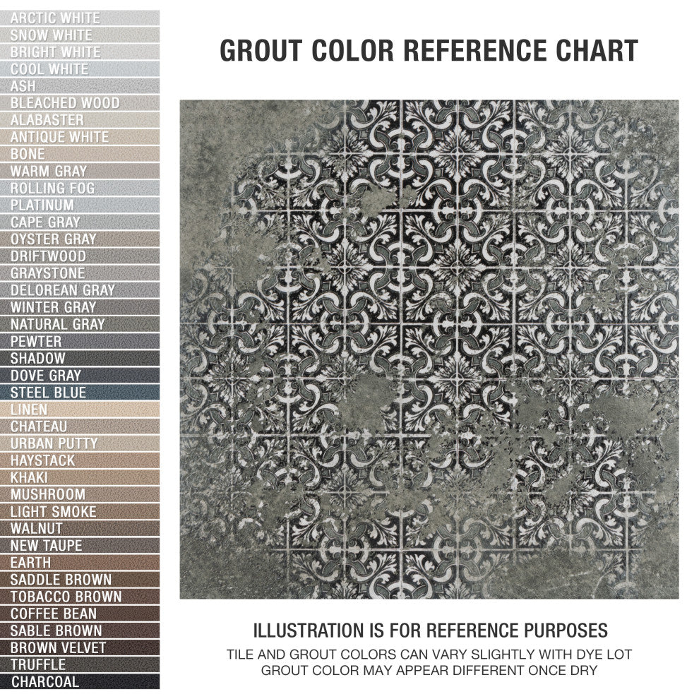 Antigua Deco Graphite Porcelain Floor and Wall Tile