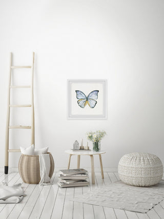 "Blue Lace Wings" Framed Painting Print, 12"x12"